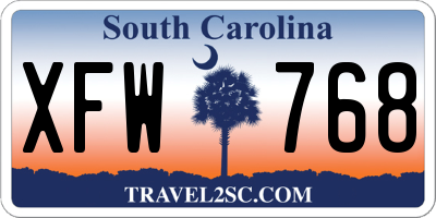 SC license plate XFW768