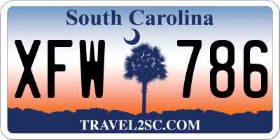 SC license plate XFW786