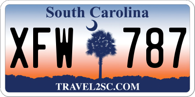 SC license plate XFW787