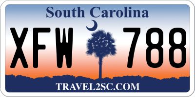 SC license plate XFW788