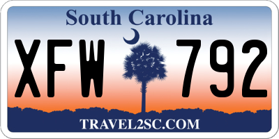 SC license plate XFW792