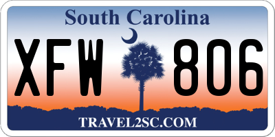 SC license plate XFW806