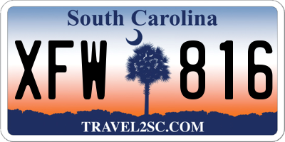 SC license plate XFW816