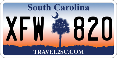 SC license plate XFW820