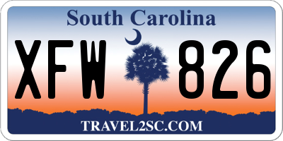 SC license plate XFW826