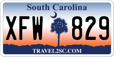 SC license plate XFW829