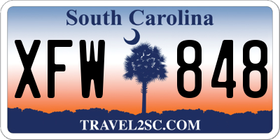 SC license plate XFW848