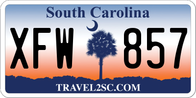 SC license plate XFW857