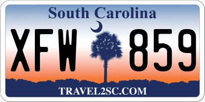 SC license plate XFW859