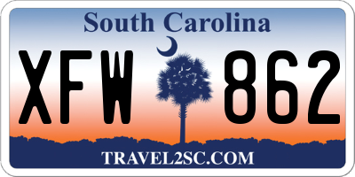 SC license plate XFW862