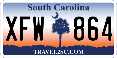 SC license plate XFW864