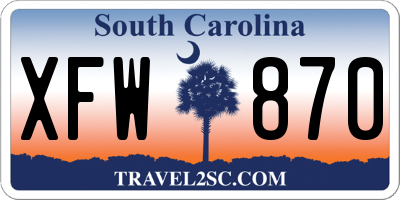 SC license plate XFW870