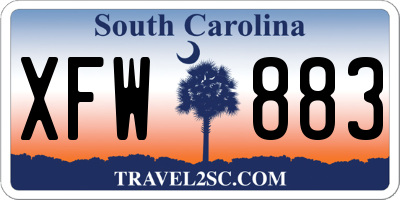 SC license plate XFW883