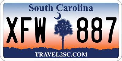 SC license plate XFW887