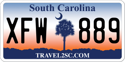 SC license plate XFW889