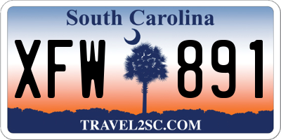 SC license plate XFW891