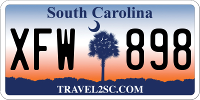 SC license plate XFW898