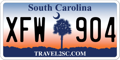 SC license plate XFW904