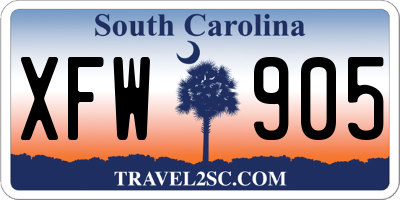 SC license plate XFW905