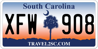SC license plate XFW908