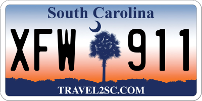SC license plate XFW911