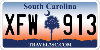 SC license plate XFW913