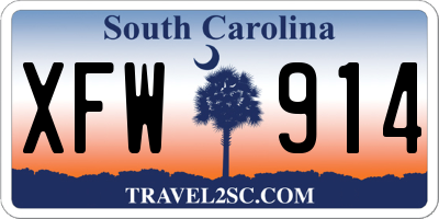 SC license plate XFW914