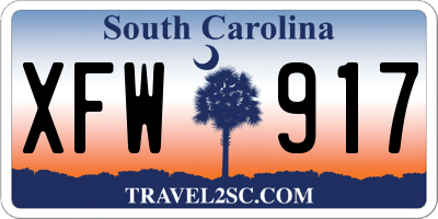 SC license plate XFW917