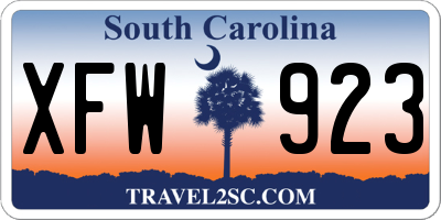 SC license plate XFW923