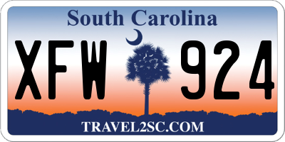 SC license plate XFW924