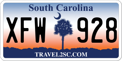 SC license plate XFW928