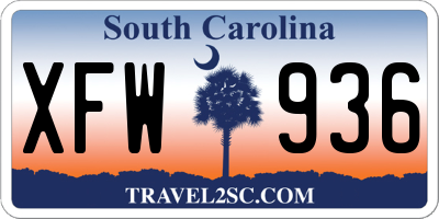 SC license plate XFW936