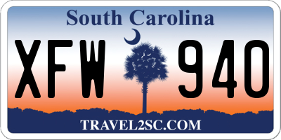 SC license plate XFW940