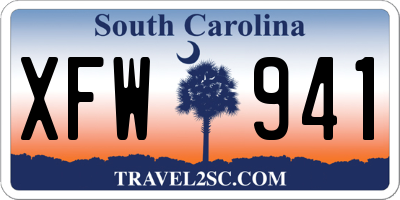 SC license plate XFW941