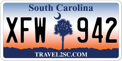 SC license plate XFW942