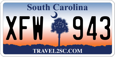 SC license plate XFW943