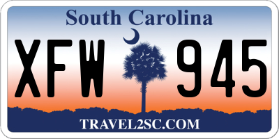 SC license plate XFW945