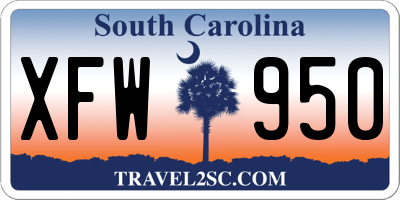 SC license plate XFW950