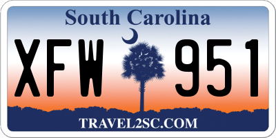 SC license plate XFW951