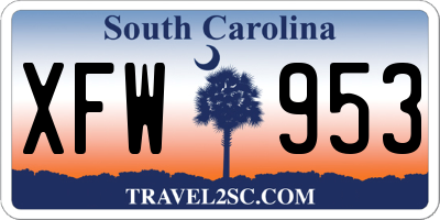 SC license plate XFW953