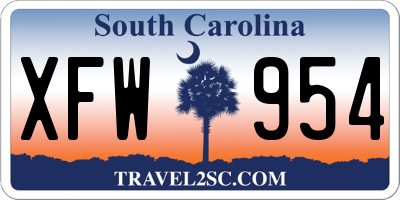 SC license plate XFW954
