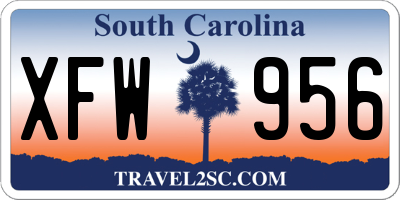SC license plate XFW956