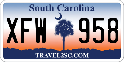 SC license plate XFW958