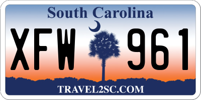 SC license plate XFW961