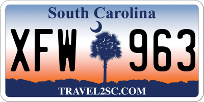 SC license plate XFW963