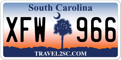 SC license plate XFW966