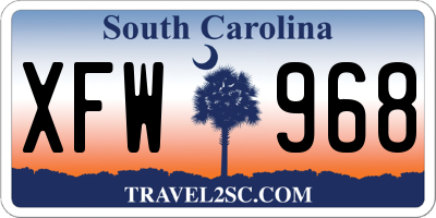 SC license plate XFW968
