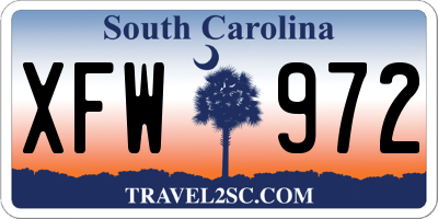 SC license plate XFW972