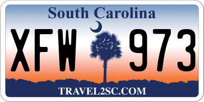 SC license plate XFW973