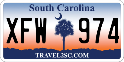 SC license plate XFW974